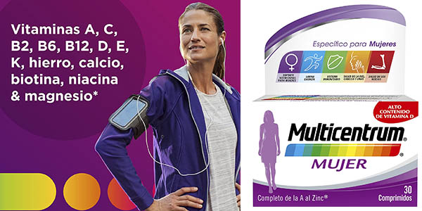 Chollo Multicentrum Mujer de 30 comprimidos por sólo 6,77€ (46% de descuento)