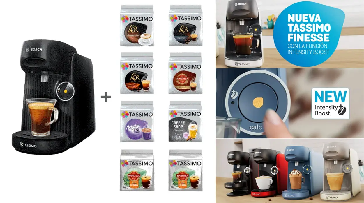 Chollo Cafetera Tassimo Finesse + 136 cápsulas por 39€ con este cupón descuento