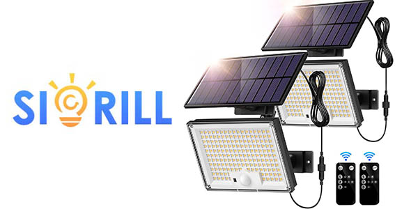 Chollo Pack x2 Luz solar LED de exterior SIGRILL con sensor de movimiento y mando por sólo 19,13€ con cupón descuento (-40%)