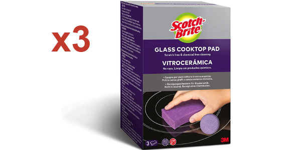 Chollo Caja x3 Estropajos Scotch-Brite para vitrocerámica por sólo 5,99€ (20% de descuento)