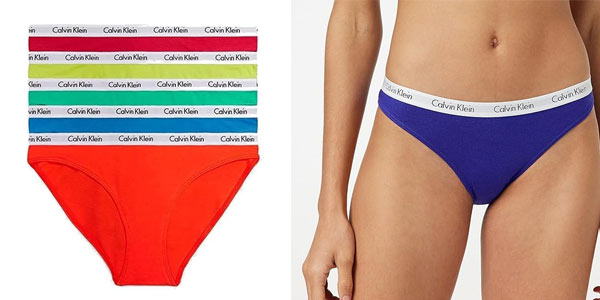 Chollo Set x5 Bragas Calvin klein para mujer por sólo 34€ con envío gratis (51% de descuento)