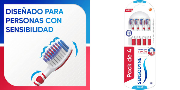 Chollo Pack x4 Cepillo de dientes suaves Sensodyne Sensibilidad y Encías por sólo 8,25€ (-25%) ¡2,06€ cada uno!