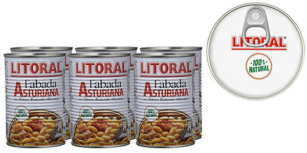 Chollo Pack de 6 botes de Fabada Asturiana Litoral por sólo 10,80€ ¡1,80€ la unidad!