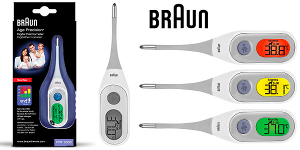 Chollo Termómetro Braun PRT 2000 con pantalla LCD y Función Memoria por sólo 13,99€ (38% de descuento)