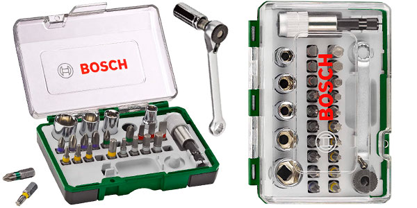 Chollo Set Bosch de 27 puntas de atornillar con carraca por sólo 16,35€ (-43%)