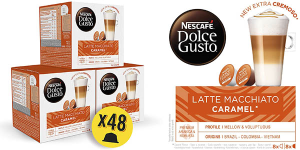 Chollo Pack Cápsulas Dolce Gusto Latte Macchiato Caramel por sólo 11,16€ (-24%) ¡A 0,24€ cada una!