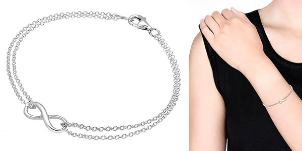 Chollo Pulsera Elli con símbolo de infinito en plata de ley para mujer por solo 16,70€ (52% de descuento)