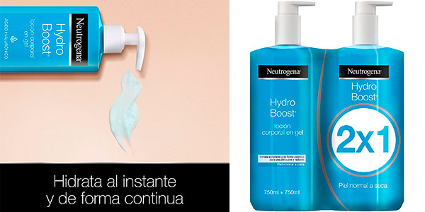 Chollo Pack x2 Loción corporal hidratante Neutrogena Hydro Boost de 750 ml por sólo 13,59€ (-32%)