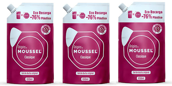 Chollo Pack 3×2 Moussel Classique Ecopack para rellenar por sólo 6,08€ (2,03€ por bote)