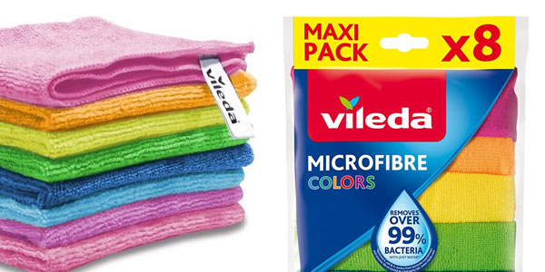 Chollo Pack x8 Bayetas de microfibra Vileda Colors por sólo 7€ (-35%)