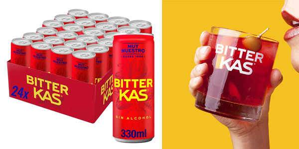 Chollo Pack x24 latas Bitter Kas de 330 ml por sólo 16,32€ con cupón (0,68€ cada una) ¡Top ventas!