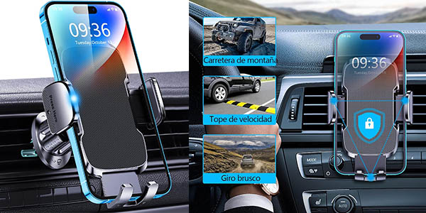 Chollo Soporte Glangeh de smartphone para la rejilla del ventilación del coche por sólo 6,59€ con cupón descuento (-45%)