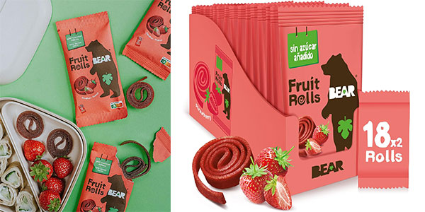 Chollo Pack de 18 bolsas de snacks de fruta Bear de fresa de 20 g por sólo 10,40€ (-11%)