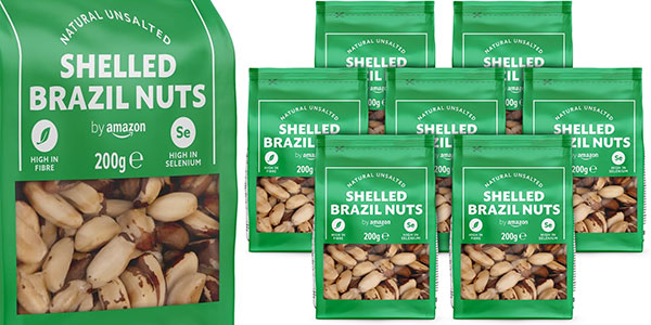 Chollo Pack x7 Nueces de Brasil peladas by Amazon de 200 g por sólo 16,90€ (-15%)