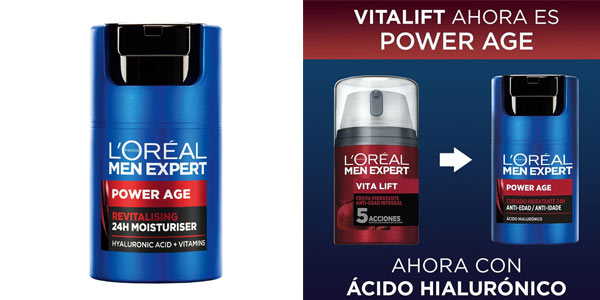 Chollo Pack 3×2 Crema L’Oréal Men Expert Power Age para pieles secas y apagadas 50 ml por sólo 16,90€ ¡5,63€ cada una!