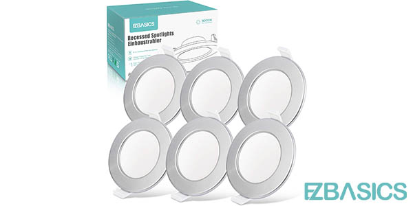 Chollo Pack x6 Downlights LED circulares EZBASICS de 6W por sólo 14,99€ con cupón descuento (-50%)