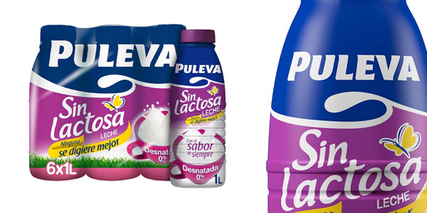 Leche fácil de digerir: Pack de 6 litros de Puleva desnatada sin lactosa por sólo 7,14€ (1,19€ el litro)