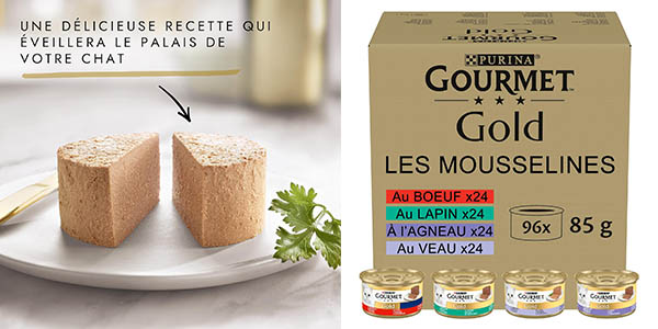 Chollo Pack x96 latas Gourmet Purina Gold Mousse de sabores variados por solo 36,99€ con envío gratis (-21%)