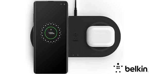 Chollo Cargador inalámbrico doble Belkin Boost Charge 10W por sólo 12,99€ (74% de descuento)