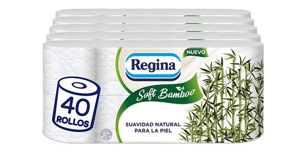 Chollo Pack de 40 rollos de papel higiénico Regina Soft Bamboo de 3 capas por sólo 14,99€ (-40%)