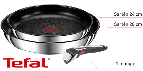 Chollo Set Tefal Ingenio Preference On de 2 sartenes de 24 y 28 cm con mango intercambiable por sólo 79,99€ con envío gratis (-34%)