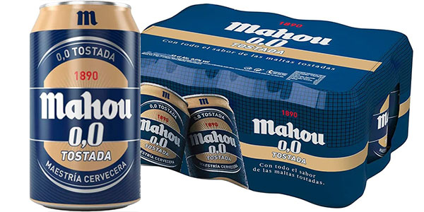 Chollo Pack de 24 latas de cerveza Mahou 0,0 Tostada de 330 ml por sólo 13,98€ ¡0,58€ cada una!