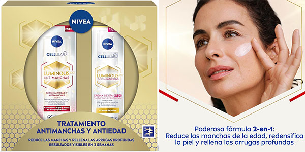 Chollo Flash: Set de regalo antimanchas y antiedad Nivea Cellular Luminous 630 por sólo 27,99€ (-20%)