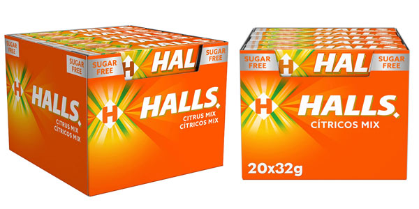 Chollo Pack x20 paquetes Caramelos Halls Cítricos Mix por sólo 11,99€ (-29%) ¡0,60€ cada paquete!