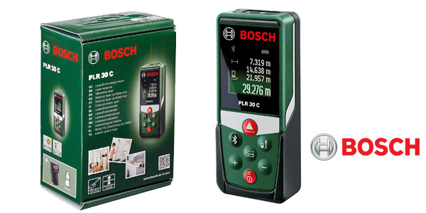 Chollo Medidor láser Bosch PLR 30 C por sólo 57,50€ con envío gratis (37% de descuento)