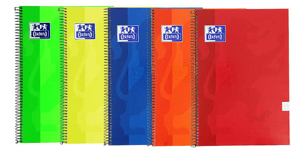 Chollo Pack x5 Libretas Oxford A4 de 80 hojas con cuadrícula por sólo 15,53€ (33% de descuento)