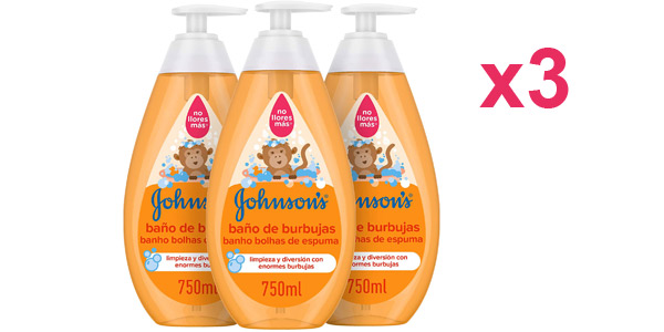 Chollo Pack x3 Johnson’s Baby Baño de burbujas para niños de 750 ml por sólo 6,45€ (28% de descuento)