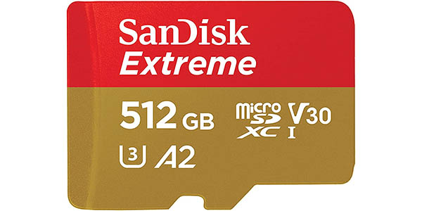 Chollo Tarjeta microSDXC SanDisk Extreme A2 de 512 GB con adaptador por solo 38,83€ con envío gratis (-53%)