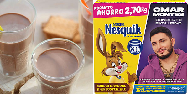 Chollo Flash: Pack de cacao soluble Nesquik Omar Montes de 2,7 kg por sólo 11,32€