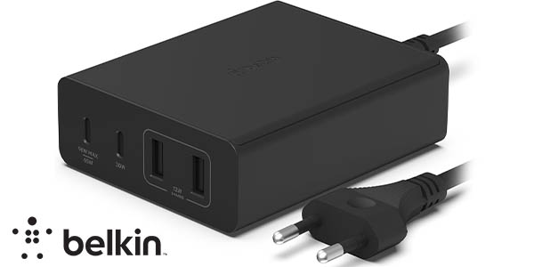 Chollo Cargador múltiple USB Baseus GaN de 108W por sólo 58,39€ con envío gratis (-35%)