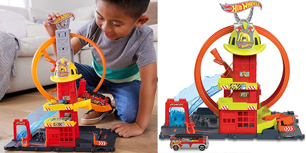 Chollo Estación de Bomberos Superloop de Hot Wheels City con un vehículo por sólo 13,50€ (-55%)