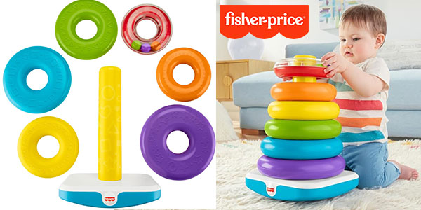 Chollo Pirámide balanceante de aros Fisher-Price gigante para bebés por sólo 13,49€ (-55%)