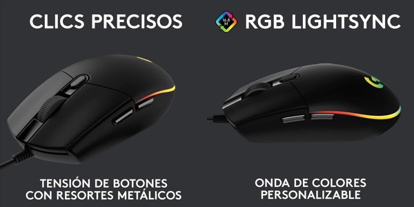 Chollazo Ratón gaming Logitech G203 LIGHTSYNC con 6 botones y 8.000 DPI por sólo 23,13€ (-52%)