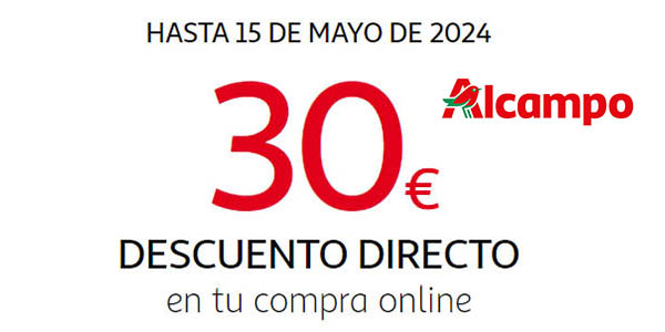 Código promocional con 30€ de descuento directo en tu primera compra en Alcampo