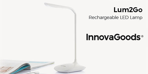 Chollo Lámpara LED de mesa recargable InnovaGoods Lum2Go por sólo 10,07€ (13% de descuento)