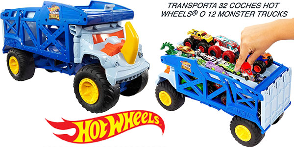 Chollo Camión de transporte Monster Truck Rhino Rig de Hot Wheels por sólo 13,50€ (-64%)