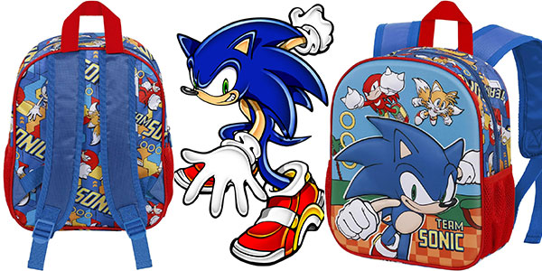 Chollo Flash: Mochila infantil 3D Team Sonic de Sega por sólo 11,20€ (-42%)