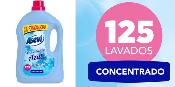 Chollo Suavizante Concentrado Asevi de 125 lavados (2.875 ml) por sólo 9,41€ (-14%)