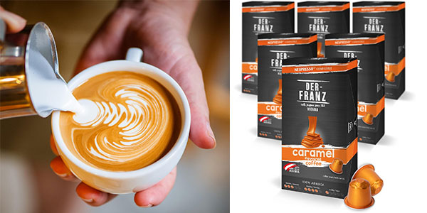 Chollo Pack de 60 cápsulas de café Der-Franz Caramelo compatibles con Nespresso por sólo 12,99€ con cupón (-25%)