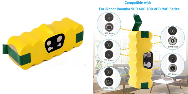 Chollo Batería para robot Roomba compatible con las series 500, 600, 700, 800 y 900 por sólo 22,44€ (-24%)