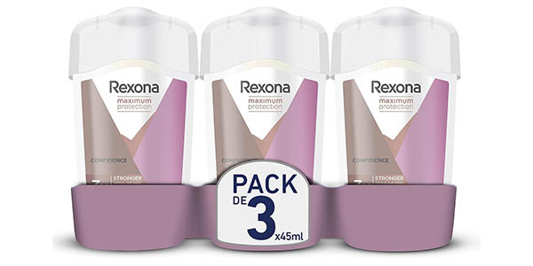 Chollo Pack x3 Desodorante en crema Rexona Maximum Protection Soft Solid Confidence de 45 ml cada uno por solo 12,89€ (-17%)