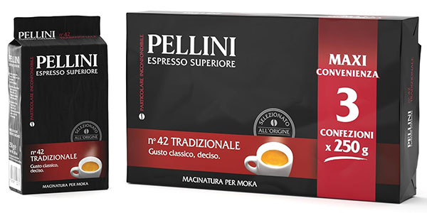 Chollo Flash: Pack x3 Café molido Pellini nº 42 Tradizionale de 250 g por sólo 7,99€ (-20%)