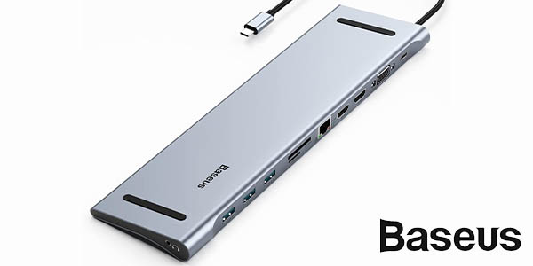 Chollo Hub USB-C Baseus 11 en 1 con 2x HDMI 4K por sólo 69,99€ y envío gratis con cupón descuento (-22%)