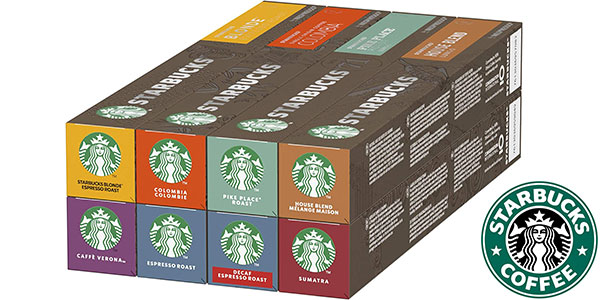 Chollo Pack de 8 tubos de café Starbucks Selección con 80 cápsulas compatible con Nespresso por sólo 26,99€ con envío gratis (-15%)