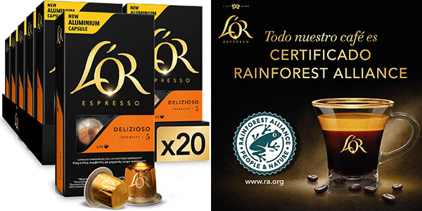 Chollo Flash: Pack de 200 cápsulas de café L’Or Espresso Delizioso para Nespresso por sólo 51,99€ con envío gratis (-20%) ¡0,26€ cada una!