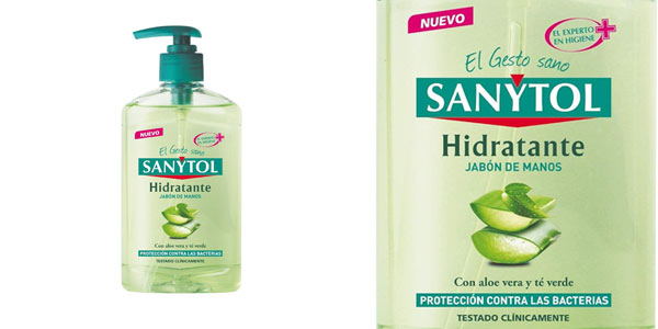 Chollo Jabón de manos Sanytol Hidratante Aloe Vera con protección antibacterias por solo 1,51€ con cupón (-31%)